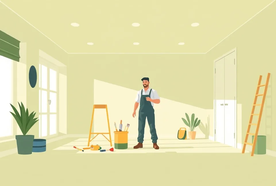 Intérieur rénové après travaux de peinture à Freyming-Merlebach