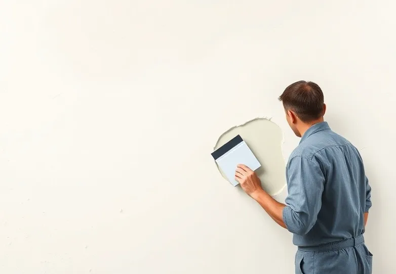 Application d'un enduit décoratif à la lisseuse sur un mur