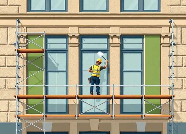 Ravalement de façade en pierre, nettoyage et application d'enduit